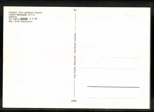 AK Neumarkt, am Gasthof Zum Goldenen Löwen, im Speiseraum