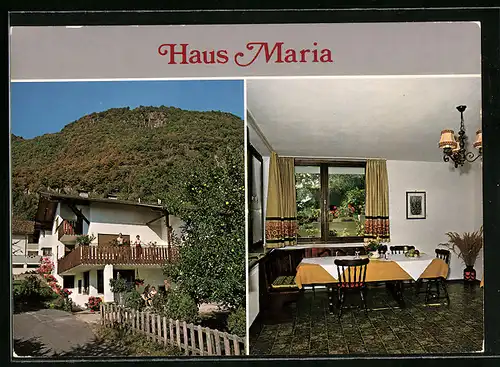 AK Kaltern, am Haus Maria, im Speiseraum