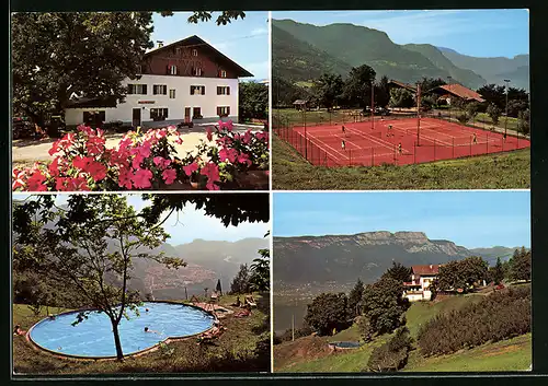 AK Leifers bei Bozen, Jausenstation Pension Rechtebner, die Tennisplätze, der Pool