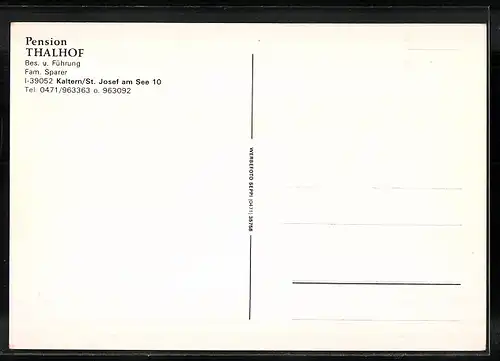 AK Kaltern - St. Josef am See, vor der Pension Thalhof