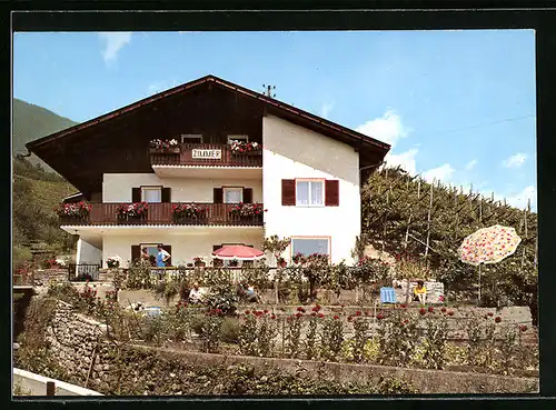 AK Tscherms b. Meran, vor dem Gästehaus Neubauerhof