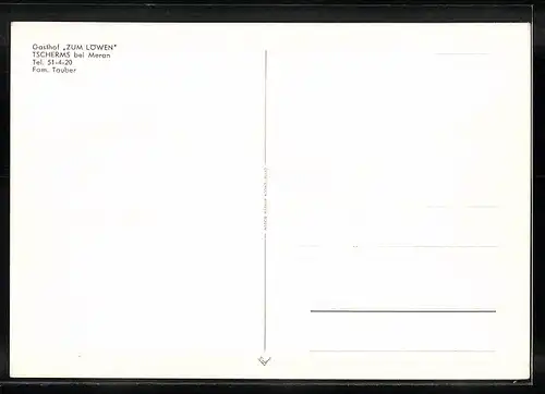 AK Tscherms b. Meran, das Gasthaus zum Löwen, Albergo Leone