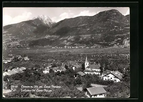 AK Tscherms b. Meran, Blick auf die Kirche im Ort