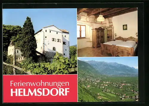 AK Lana bei Meran, Talpanorama, Ferienwohnungen Helsmdorf, Unterkunftszimmer