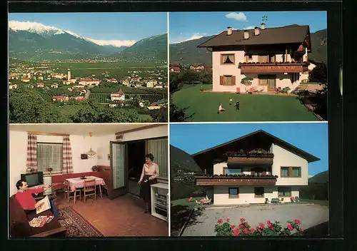 AK Lana bei Meran, Generalansicht, Haus Mitterhofer, Aussenansicht, Gästeraum