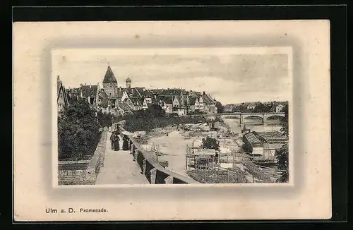 AK Ulm a. D., Damen auf der Promenade