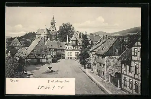 AK Goslar, alte Fachwerkhäuser am Frankenbergerplan