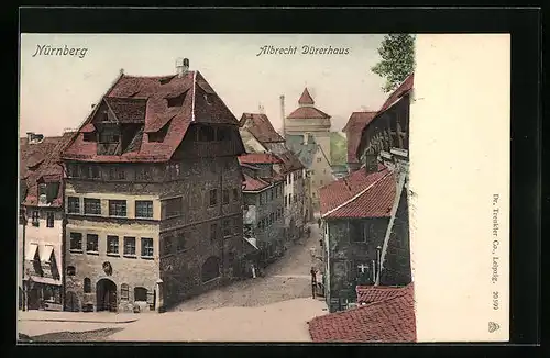 AK Nürnberg, Blick auf das Albrecht Dürerhaus in der Stadt