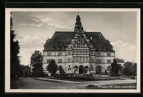 AK Minden i. Westf., Fassade des Regierungsgebäude
