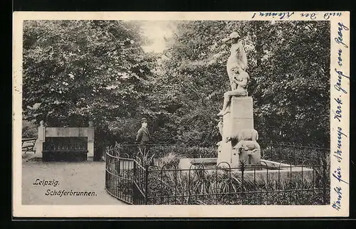 AK Leipzig, Partie am Schäferbrunnen