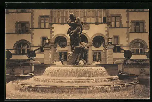 AK Minden i. W., Neuer Brunnen am Regierungsgebäude