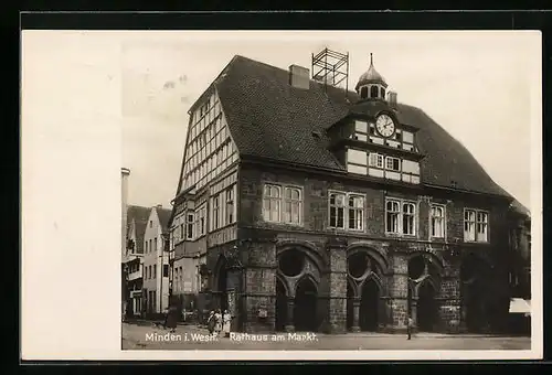 AK Minden i. W., das Rathaus am Markt