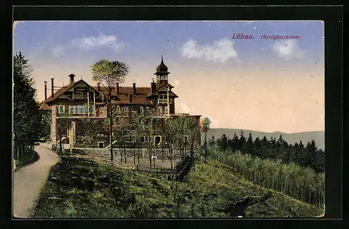AK Löbau i. Sa., Partie am Honigbrunnen