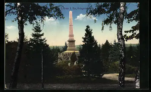 AK Löbau i. Sa., Blick auf das Kriegerdenkmal