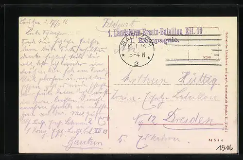 AK Löbau i. Sa., am Siegesdenkmal