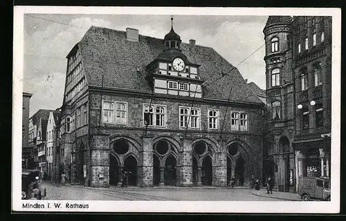 AK Minden i. W., Partie vor dem Rathaus