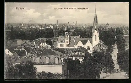 AK Hanau, Panorama vom Schloss Philippsruhe