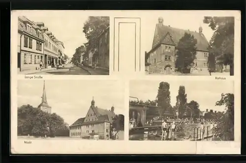 AK Sömmerda, Lange Strasse, Marktansicht, am Rathaus, im Freibad