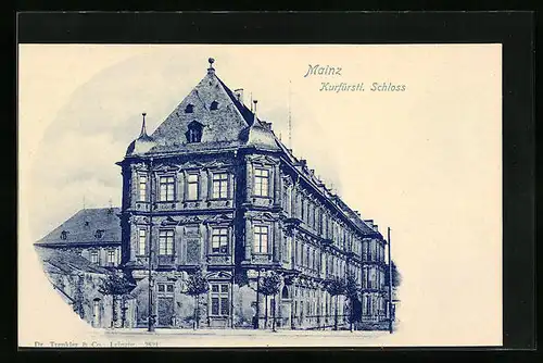 AK Mainz, vor dem kurfürstl. Schloss