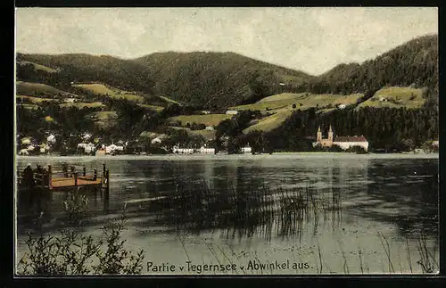 AK Tegernsee, Uferpartie v. Abwinkel aus