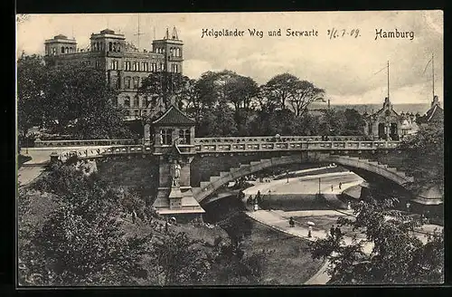 AK Hamburg-St.Pauli, Helgoländer Weg und Seewarte