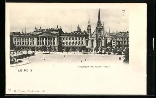 AK Leipzig, das Augusteum mit der Paulinerkirche
