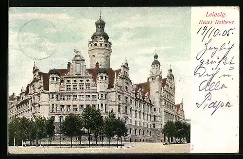 AK Leipzig, vor dem neuen Rathaus
