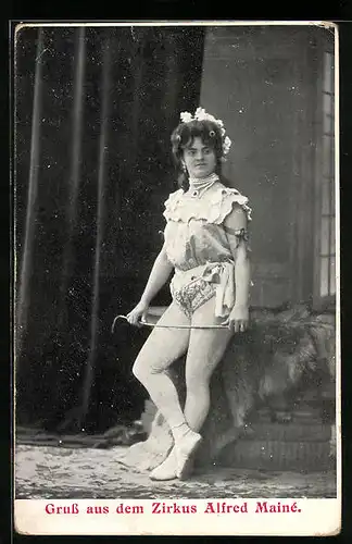 AK Artistin im Zirkus Alfred Mainé