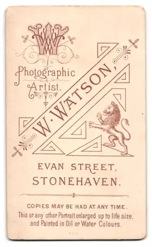 Fotografie W. Watson, Stonehaven, Evan Street, Portrait schöne junge Frau im prachtvollen Kleid