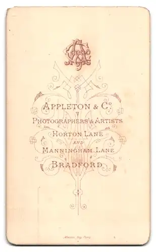 Fotografie Appleton & Co., Bradford, Horton Lane, Portrait schönes Fräulein mit Flechtdutt