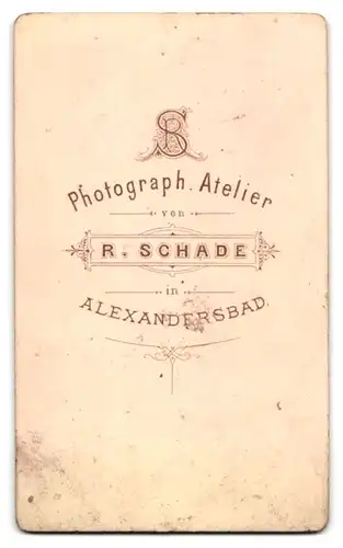 Fotografie R. Schade, Alexandersbad, Portrait charmanter junger Mann mit Schnurrbart