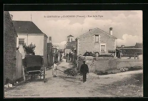 AK St-Gervais-les-Trois-Clochers, Rue de la Poste, Strassenpartie