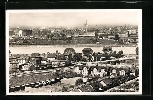 AK Kehl a. Rh., Gesamtansicht mit Blick auf Strassburg