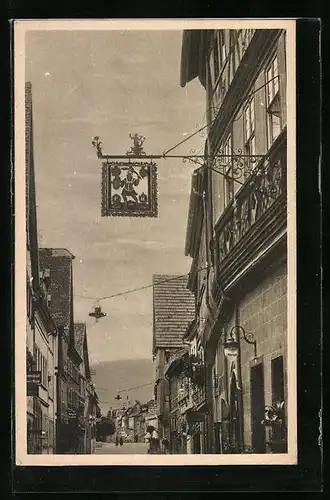 AK Miltenberg a. M., Gasthaus zum Riesen mit dem Wirtshausschild