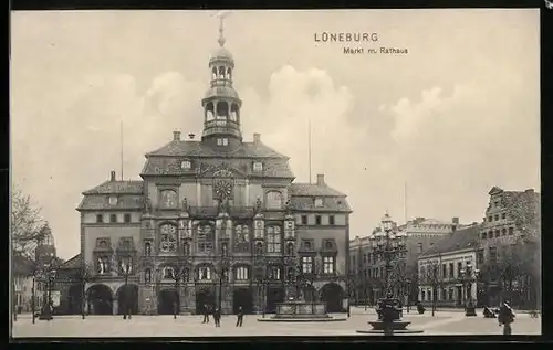 AK Lüneburg, Markt mit Rathaus