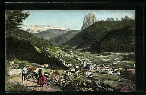 AK St. Ulrich, Gesamtansicht mit Langkofel