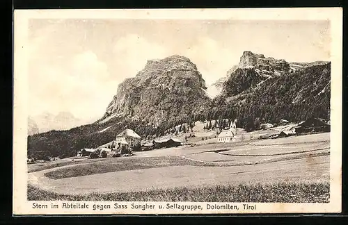 AK Stern im Abteitale, Gesamtansicht mit Sass Songher und Sellagruppe