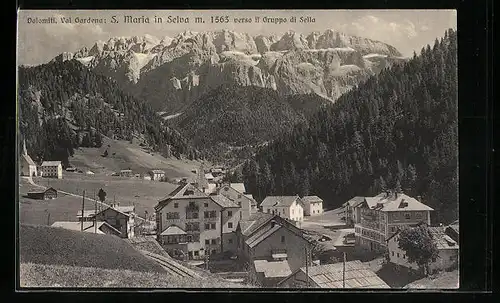 AK S. Maria in Selva, Panorama verso il Gruppo di Sella