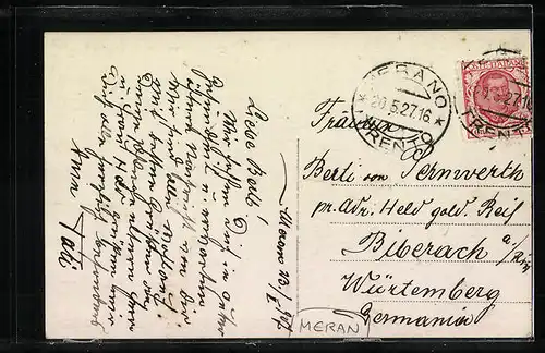 AK Meran, Haus am Fusse des Berges