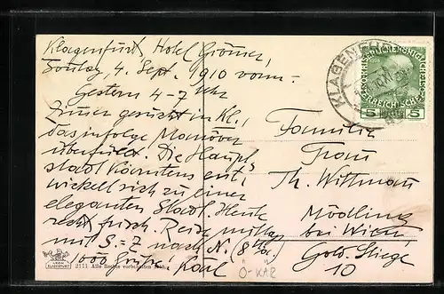 AK Klagenfurt, Teilansicht mit Karawanken