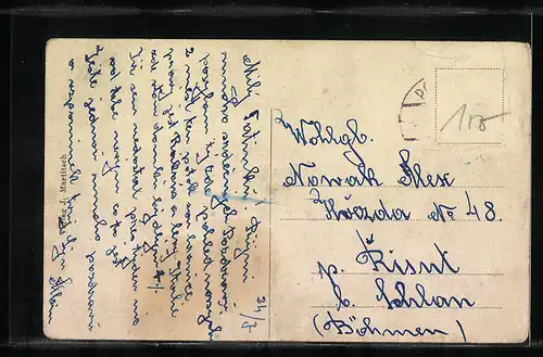 AK Pontebba-Pontafel, Gesamtansicht mit Reichsgrenze