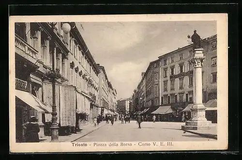 AK Trieste, Piazza della Borsa, Corso V. E. III.