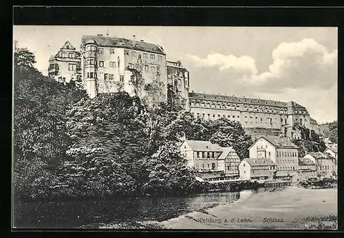 AK Weilburg / Lahn, Blick hinauf zum Schloss