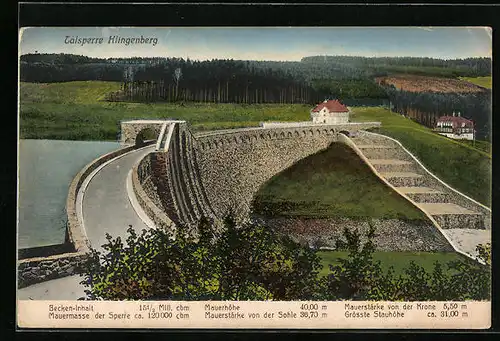 AK Klingenberg, die Staumauer der Talsperre