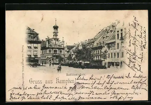 AK Kempten, Passanten auf dem Rathausplatz