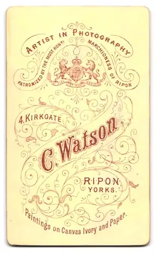 Fotografie C. Watson, Ripon, 4. Kirkgate, Elegante Dame mit Mittelscheitel und Brosche