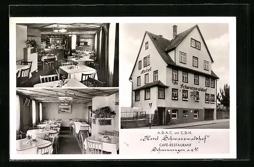 AK Schwenningen a. N., Hotel Schwarzaldhof, Innenansicht