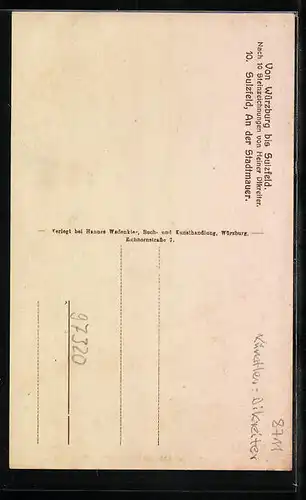 Künstler-AK Sulzfeld, An der Stadtmauer