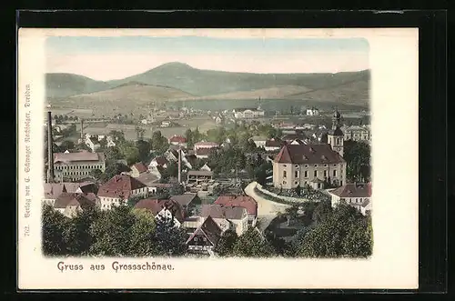 AK Grossschönau, Teilansicht aus der Vogelschau