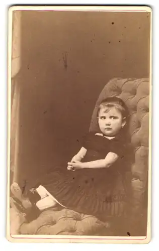 Fotografie F. A. Brauckmann, Braunschweig, Stobenstrasse 10, Kleines Mädchen im Kleid